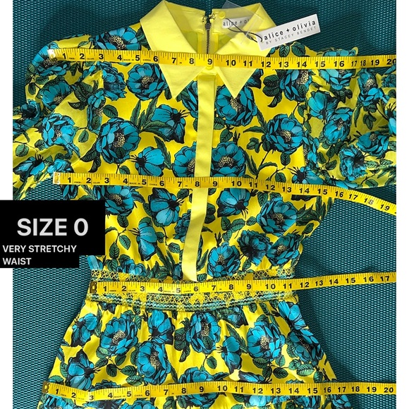 Alice + Olivia Anaya Yellow Multi Floral Collared Midi Dress - Picture 10 of 16